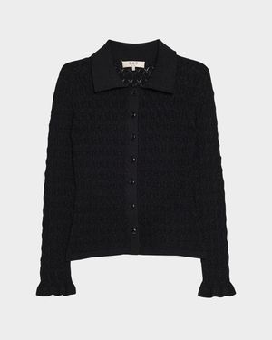 Ruby Long-Sleeve Pointelle Knit Cardigan