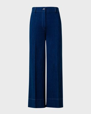 Chiara High-Rise Wide-Leg Ankle Denim Pants