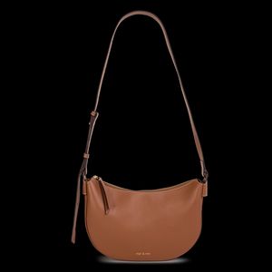 Nat & Nin - Sac bandoulière demi-lune en cuir - Taille Unique - Marron