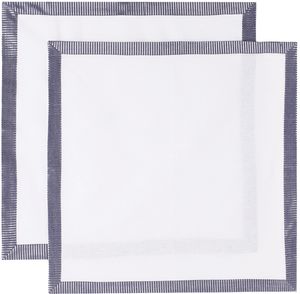 Gohar World Navy & White Opaline Dinner Napkin Set