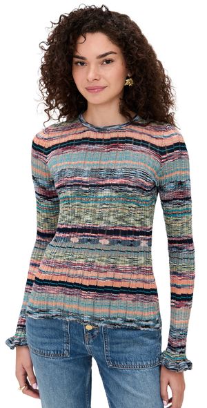 Ulla Johnson Maci Long Sleeve Knit Pullover Azurite P