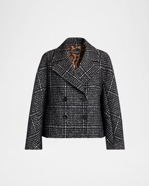 Check Pied Poule Double-Breasted Jacket