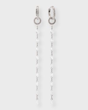 Ethereal 18K White Gold Diamond Tassel Drop Earrings, 2.4tcw