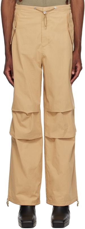 Dion Lee Beige Toggle Parachute Trousers