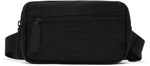 Diesel Kids Black Embossed-Logo Belt Bag