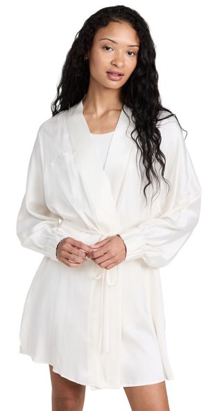 Lunya Washable Silk Robe Tranquil White M