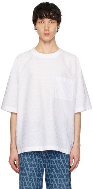 Valentino T-shirt blanc à motif Toile iconographe