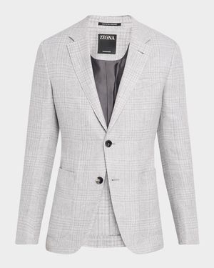 Men's Tonal Plaid Single-Breasted Sport Coat