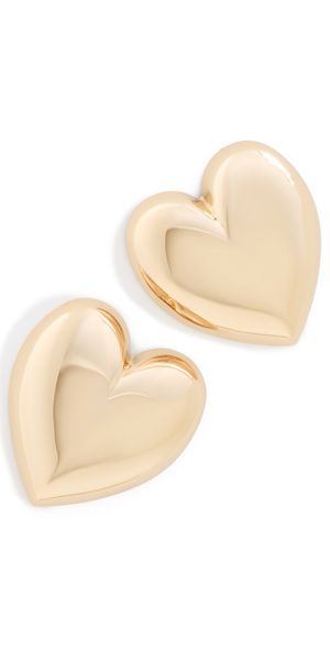 Jennifer Fisher Puffy Heart Earrings Yellow Gold One Size