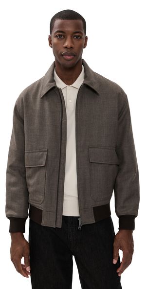 Theory Modern Aviator Jacket in Dapper Roll Feather L
