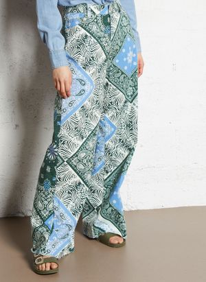 Liu Jo - Pantalon large en coton mélangé - Taille 32 - Vert