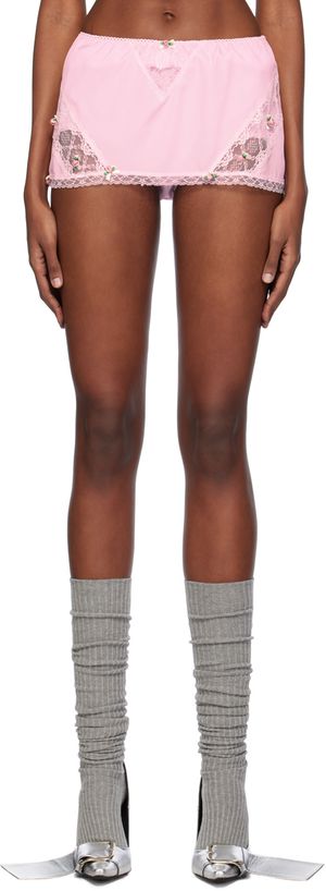 Pushbutton Pink High Waisted Skort