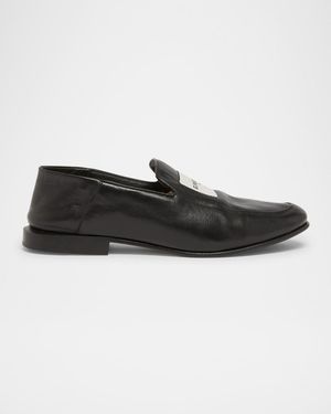 Logo Label Leather Loafers