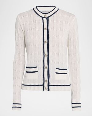 Cashmere Cable-Knit Pocket Cardigan