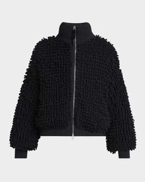 x EE72 by Edward Enninful Wool Blend Zip-Up Cardigan