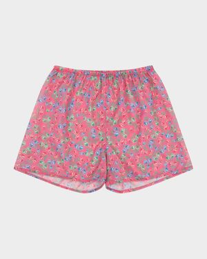Girl's Pacey Rose-Print Shorts, Size 18M-10