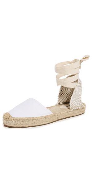 Soludos Lauren Lace-Up Espadrilles Oasis White 11-11.5