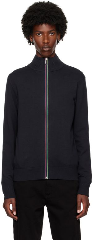 PS by Paul Smith Navy Zip-Up Cardigan