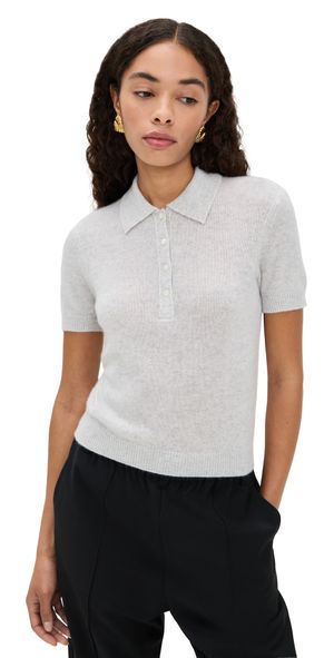 ATM Anthony Thomas Melillo Exposed Seams Cashmere Polo Grey XS