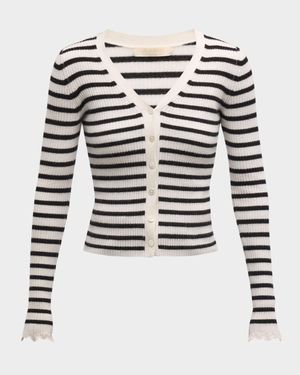 Aeris Striped Cashmere Cardigan