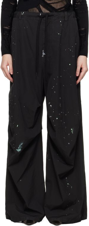 MM6 Maison Margiela Black Light Cotton Poplin Trousers