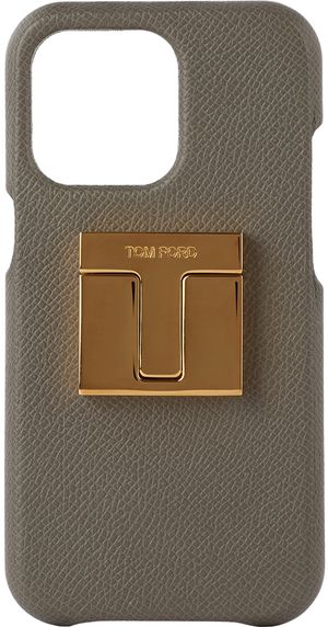TOM FORD Gray Leather iPhone 12 Case