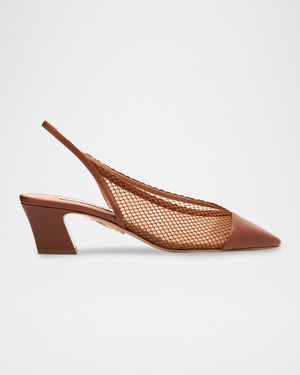 Margot Net Mesh Slingback Pumps