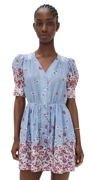 Sea Whitney Print Puff Mini Dress Blue 4