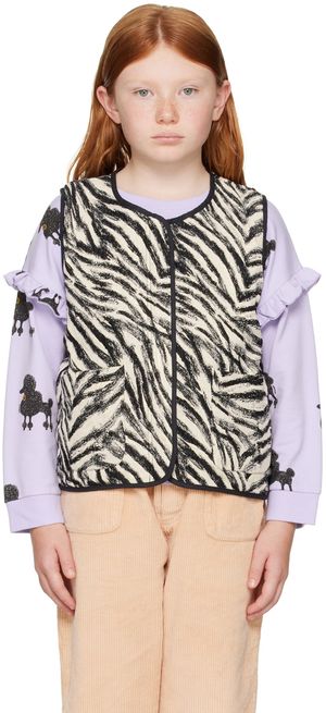 Daily Brat Kids Black & White Sparkling Zebra Vest