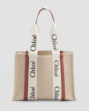 Woody Medium Tote Bag in Linen