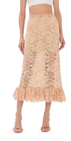 rabanne Long Skirt In Lace Raffia 36