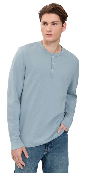 Faherty Waffle Henley Alaskan Blue XXL