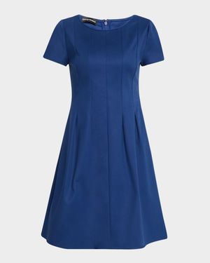 Pleated Fit-&-Flare Mini Dress