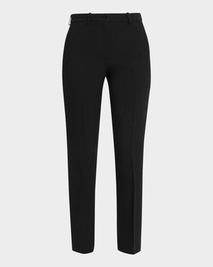 Samantha Double Crepe Sablé Slim-Leg Pants
