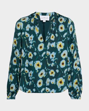 Sonia Poppy Dots Stretch Silk Top