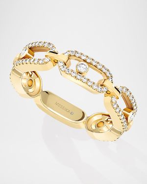 MOVE UNO 18K YELLOW GOLD DIAMOND PAVE RING