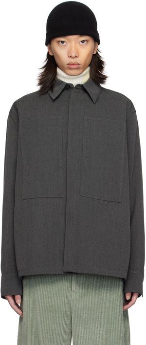Jil Sander Gray Virgin Wool Shirt