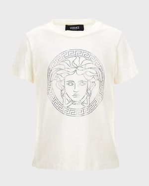 Girl's Medusa & Greca Trim Graphic T-Shirt, Size 8-12