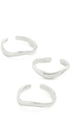 Chan Luu Trio of Sterling Silver Toe Rings Silver 3