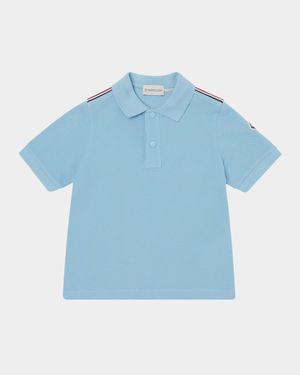 Boy's Tri-Stripe Pique Polo Shirt, Size 4-10
