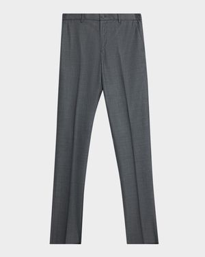 Men's Wool Straight Leg Flat-Front Pants