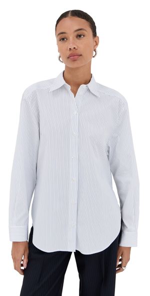 Another Tomorrow Pleat Back Shirt Blush S