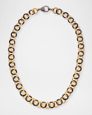 Two-Tone Chain Necklace with Diamond Clasp