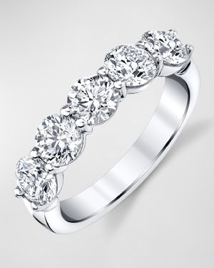 Platinum 5 Stone Band with Round Cut Diamonds, 2.00ct