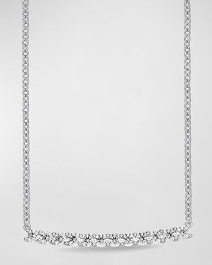 18k White Gold Diamond Bar Necklace, 18"L, 0.75tcw