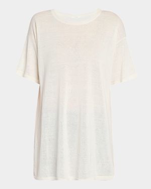 Jiselle Oversized Short-Sleeve Linen Top