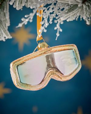 Soft Pink Oil Ski Goggles Christmas Ornament