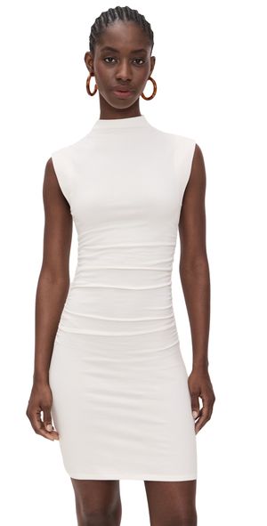 Good American Mock Neck Mini Dress lemon003 L