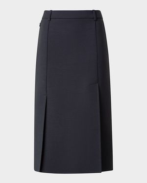 Double-Face Wool Pencil Skirt