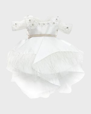Girl's Constanza Layered Ceremony Dress, Size 12M-10